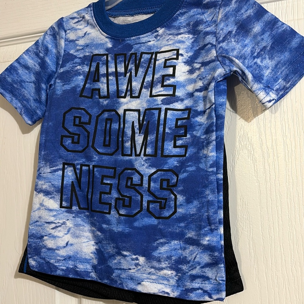 Awesomeness Blue and Black boys short set